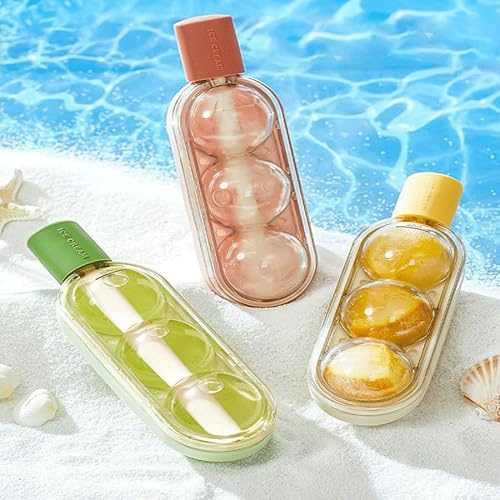 3 moldes para helados, moldes de silicona reutilizables, moldes de palos, moldes de helados creativos, diseño de paja recta (rosa, verde, amarillo)