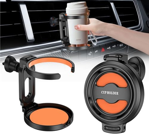 Acrebow 2pcs Faltbare Tassenhalter, verstellbare Auto Tassenhalter, Faltbare Auto Getränkehalter für Auto Lüftungsschlitze, Platz für Cola, Kaffee, Tee (Pack of 2)