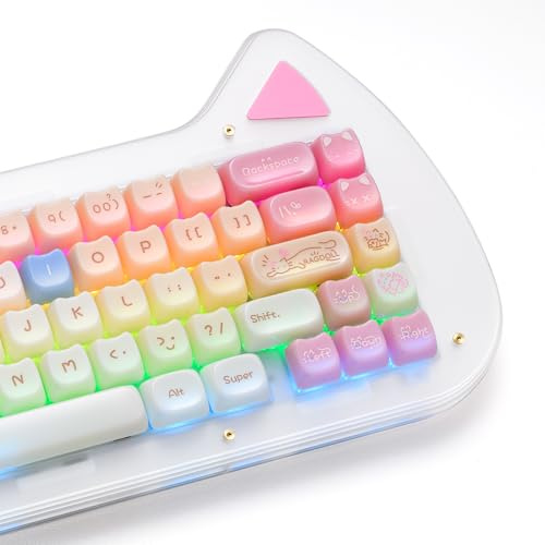 HITIME x XVX Jelly Keycaps - Cute Jade Keycaps, Ragdoll Cat Ceramic Keycap 60 65 75 100 Percent, Mao Profile, Custom Keycap 148 Keys Set for 100%, 75%, 65%, 60% Mechanical Keyboard
