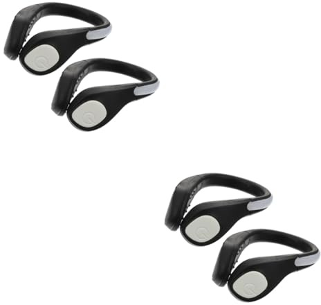 VICASKY 4 Stck. Sicherheits Schuh Clips mit LED Licht für Nachtlauf und Radfahren Sicherer Halt für Outdoor Sportarten Geeignet für Erwachsene