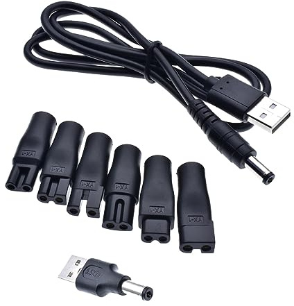 Qsvbeeqj 8-Pieces DC5.5X2.1mm Female Socket Adapter For Audional Purifiers Shavers Converter Adaptor With USB Power Cord Wire Shaver Adapter