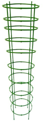 Enrejado de obelisco de jardín para plantas trepadoras, soporte de plantas de metal verde, soporte para plantas inoxidables, jaulas de frutas, torre en maceta para flores