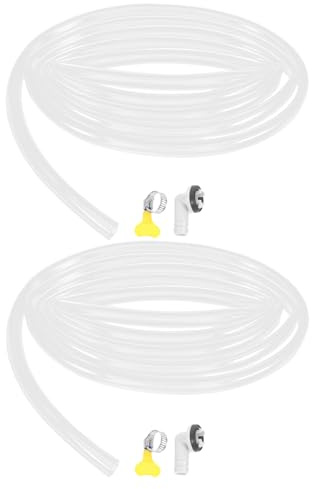 DOITOOL 2 juegos de mangueras de drenaje para aire acondicionado portátil de 1,8 m, a prueba de fugas, kit de repuesto con conector y abrazadera para aire acondicionado de ventana.