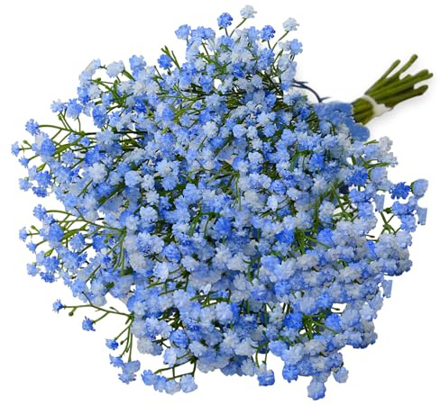 CENCERY 10 STK. Hellblaue Schleierkraut Blumen, Künstliche Gypsophila Sträuße für Heimdekoration, Vase Dekoration, Hochzeitsfeier DIY