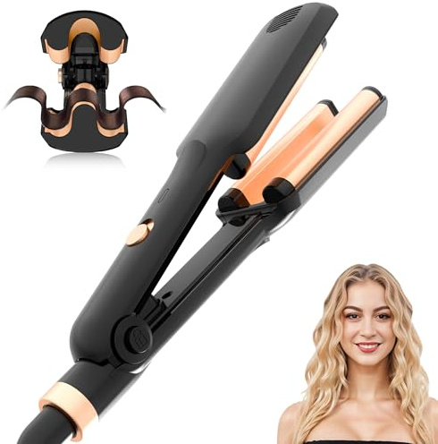 Mini Hair Crimper for Women Heating up 390°F, Waver Curling Iron with Negative Ions