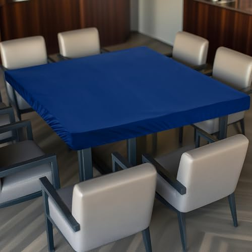 QUARKZMAN 2 Piezas Mantel De Picnic 34x34 Cuadrado Cubremesas Azul | Elástico Ajustable, Para Camping Cocina Banquete Fiesta Al Aire Libre