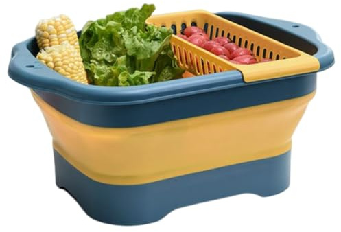 Fregadero de Botellas,Bañera Plegable Multifunción Pies - Equipo de Camping Para Lavar Cuencos Jardín Camping Baño Terraza