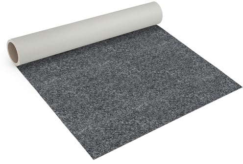 Internethandel Pfordt Nadelfilz Teppichboden Stahlgrau, 400x200 cm, robuster Nadelvlies Bodenbelag, stuhlrollengeeignet, Meterware für Gewerbe, Büro und Treppe