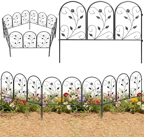 Outsunny Clôture de Jardin Décorative 5 Panneaux pour Patio 80x60 cm Noir