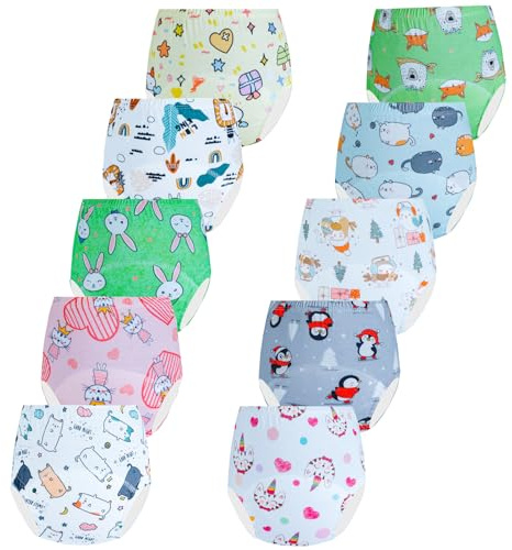 Slips d'Apprentissage de la Propreté pour Tout-Petits Filles 3-4 Ans Lot de 10 Multicolore，Taille：100