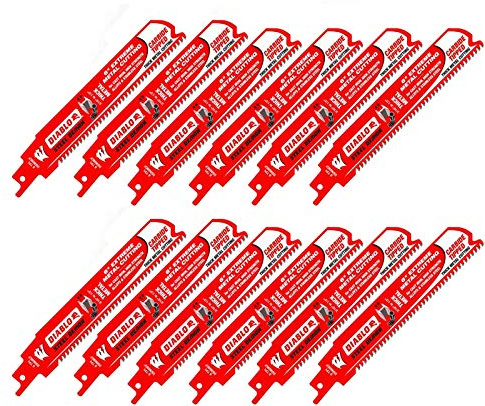 Diablo Steel Demon Säbelsägeblatt, Hartmetallzähne, 15,2 cm Länge, 8 TPI | DS0608CF – entworfen für extreme Metallschnitte – Perma-Shield-Antihaftbeschichtung, TiCo Hi-Density – 12 Stück