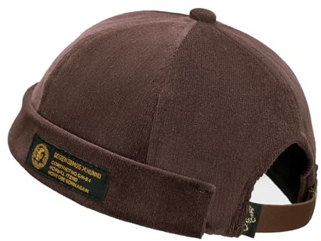 CLAPE Watch Cap Commando Work Beanie Corduroy Docker Leon Brimless Hat Rullad manschett Harbour hatt, Ljuslila, 54-60
