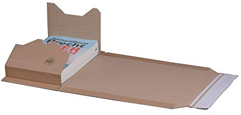 KK Verpackungen® Höhenvariable Versandverpackung für Büchersendungen | 100 Stück, DIN A5, 217x155x54mm | Buchverpackung, Wickelverpackung mit Selbstklebeverschluss & Aufreißfaden