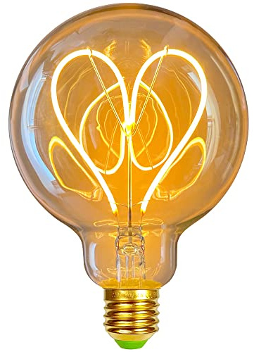 TIANFAN Led Glühbirnen G95 Heart Vintage 4W Dimmbar 220 / 240V E27 Edison Glühbirne Led Spezialität Dekorative Ligth Wärme Glow (Golden)