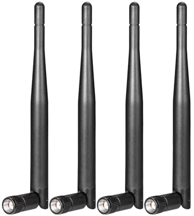 Bingfu Dual Band WiFi Antenna 2.4GHz 5GHz 5.8GHz 3dBi RP-SMA Male Antenna Replacement (4-Pack) for WiFi Router Wireless Network Card USB Adapter Security IP Camera Video Surveillance Monitor