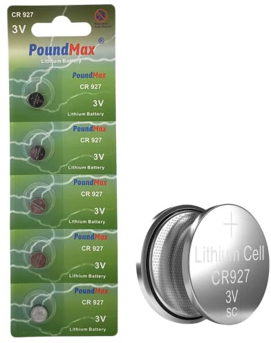 PoundMax Lithium CR927 Knopfzellen-Batterien, 3V | 1x 5er-Blister