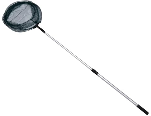 INOOMP 1. 9 langes Teleskop-Kescher mit 3 Abschnitten, Aluminiumlegierung, ausziehbar, für Seen, Teiche (silberfarben)