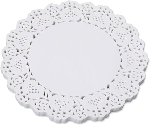 YSTrillion Centrini Carta Pizzo,150 Pezzi Bianco Pizzo Carta Di Pizzo,Centrini Rotondi in Carta per Piatti in Pizzo per Dessert,Matrimonio,Decorazione per Tavola (6.5 inches)