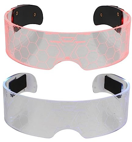OSALADI 2stücke Leuchtende Led-brille Für Party Blinkend Kreativ Dekorativ Leuchtend Party-requisite Hergestellt Aus Hochwertigem Material Bruchfest Geeignet Für Karaoke Bars Clubs Discos