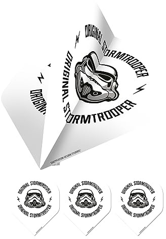 Shepperton Design Studios Original Stormtrooper offiziell lizenzierte Dart-Flights, Standard-Nr. 2-Form, 100 Mikron, erhältlich in mehreren Designs und Packungsgrößen.