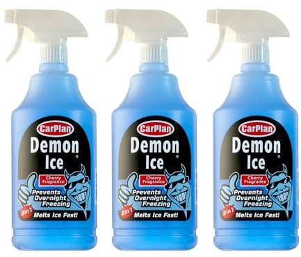 CarPlan Demon Ice - Ice Preventer (Pre Icer) & De-Icer in 1 Litre Spray Bottle (Pack of 3)