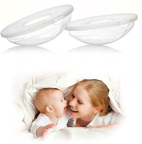 Lot de 2 coquilles de collecte de lait réutilisables, portables pour la collecte du lait maternel, pour l'allaitement, économiser le lait maternel, les mamans qui travaillent quotidiennement