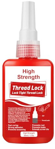 Thread Lock High Strength, 50ml Locktight Threadlock Prevent Nuts, Bolts, Bearings, Fasteners and Screws from Loosening Due to Prolonged Vibration, Thus Locking and Sealing Metal Nuts and Bolts