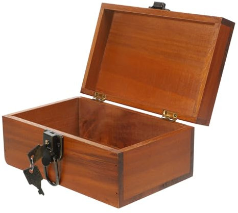 ORFOFE Schatztruhe Aus Holz Mit Schloss Dekorative Andenkentruhe Vintage-schmuckschatulle