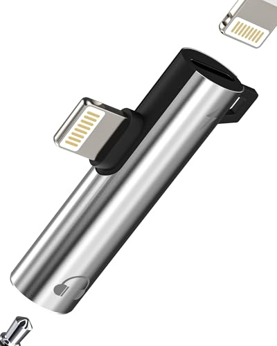 Adaptador Lightning a Jack 3.5mm Audio (2en 1)Dual Jack Auriculares Cargador Cable Para IPhone 14 Pro Para IPad Air Splitter AUXiliar Auriculares Para Apple Conector Teléfono Accesorios Coche
