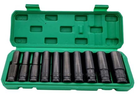 Electric Socket Wrench Set, Connector Socket 1/2 Inch, Car Repair Wrench, Non-Slip Electric Wrench Tool, Battery Ratchet Wrench, 10X Ratchet Wrench Set, Electric Wrench Set For Auto, Storage Box Wrenc