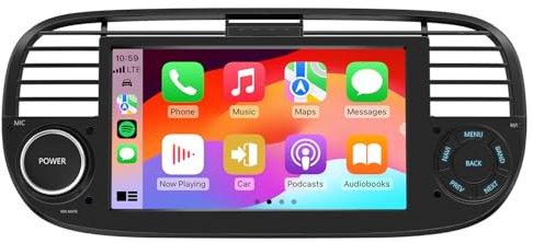 Eonon 7 Zoll Android 13 für FIAT 500 (2007-2015) Autoradio 2+32GB, Kabelloses CarPlay Android Auto GPS Navi RDS Radio Bluetooth WLAN Bildschirmspiegelung USB EQ SWC Rückfahrkamera FIAX6