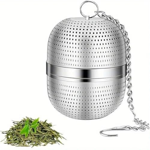 Tea Infuser for Loose Tea, Stainless Steel Tea Ball Infuser with Chain, Tea Ball Strainers Mesh Tea Infuser for Loose Leaf Tea, Herbal Tea, Mugs Teapots
