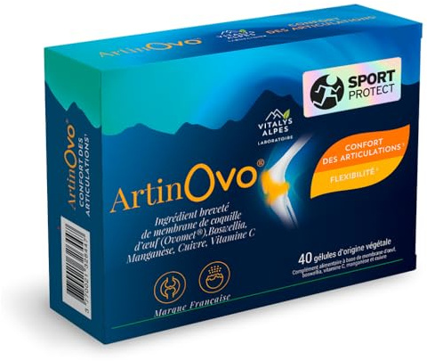 VITALYS ALPES - Artinovo® - Complément Alimentaire Pour Le Confort Articulaire - Actif Breveté Ovomet® + Boswellia Serrata - Ingrédients d'Origine Naturelle - Fabriqué en France - 40 Gélules