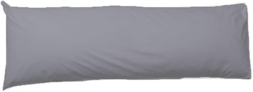 Comfy Nights Bolster Pillow 4.6FT(54Inch) - Grey - Full Body Pillow, Soft Hollowfiber Filling, Long Pregnancy Pillow for Maternity Support and Side Sleeper (Grey, Double (4Ft 6Inch))