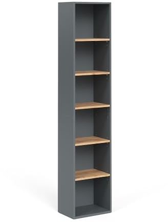 Vicco Hochregal Viktor, Anthrazit/Goldkraft Eiche, 40.2 x 188.6 cm | zur vertikalen Aufbewahrung von Badaccessoires einsetzbar