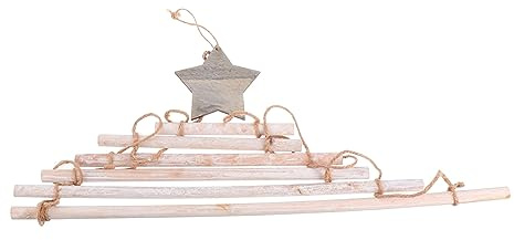 ULTECHNOVO Weihnachtsbaum aus Holzästen zum Aufhängen Weiße AST Leiter Wanddeko DIY Christbaumschmuck mit Seil für Weihnachtswandgestaltung Praktische Weihnachtsdeko für Zuhause
