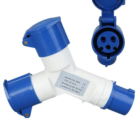 Prise Industrielle – Adaptateur 2 Voies, Accessoire Étanche 16 A | Haute Capacité Courant, Convient À La Production Usine, Chantier Et Applications Industrielles avec Robustesse Et Sécurité