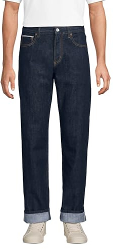Lands' End Men's Selvedge Jean 40 32 Dark Sea Rinse