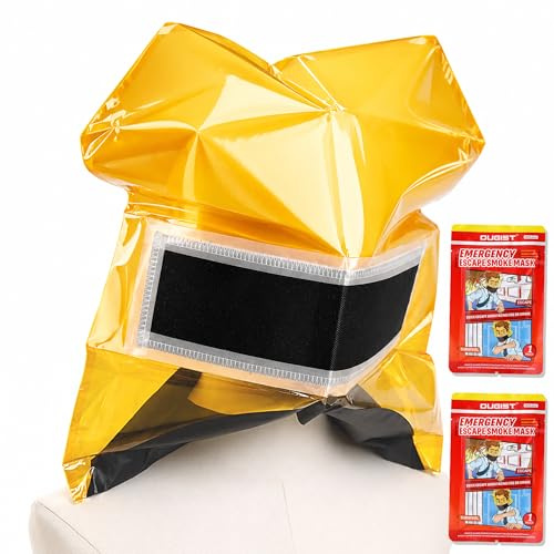 Ougist Portable Fire Escape Smoke Mask, Full Face Protection for Home & High-Rise Fire Safety, Emergency Respirator for Survival