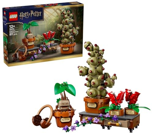 LEGO Harry Potter Hogwarts Herbology Plants - Interactive Toy incl. Artificial Potted Plants w/Flowers - Kids' Room Decor - Gift for 12+ Year Old Girls, Boys & Teenage Fans - 76474