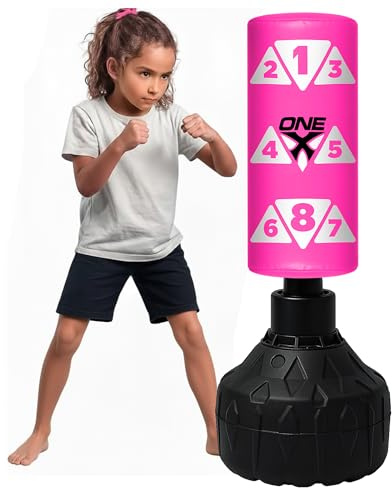 Onex Kids Punch Bag & Gloves Set – 3.5FT Free Standing Boxing Bag for Children Age 4–15 – Indoor/Outdoor Fitness, Training & Active Play