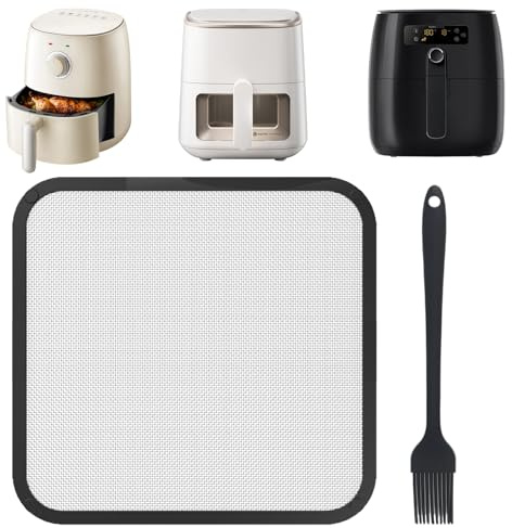 VEGCOO Protector Antisalpicaduras para Freidora de Aire, 22x21cm Rejilla Airfryer con Imanes Compatible con Philips COSORI 6.2L, Accesorios para Airfryer