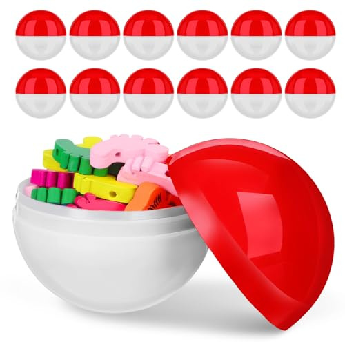 HOOTNEE 25pcs 70mm round Empty Plastic Balls for Vending Machine, Mini Capsule Candy Boxes, Fillable Plastic for Christmas Party Favors and Lucky Dip