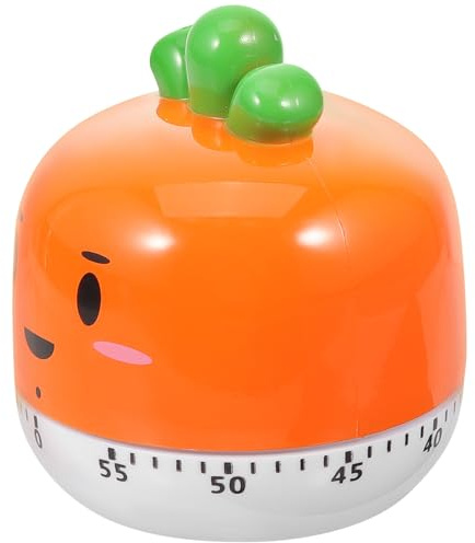 Contaminuti da Cucina Carota Arancia, Timer Meccanico Creativo | Controllo per Forno e Preparazioni, Plastico e Metallo, Stile Moderno per Cucina