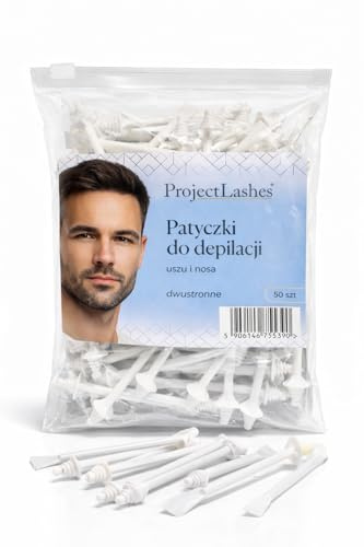 ProjectLashes Wachsapplikatoren für Nase und Ohren 50 Stück | 50 Einweg-Wachsapplikatoren für die Haarentfernung an Nase und Ohren