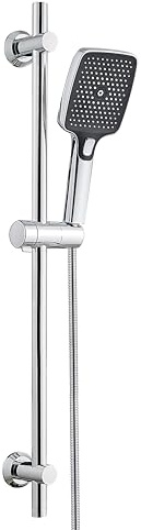 JOHO Duschpelare utan mixer, 70 cm duschstång i rostfritt stål med justerbar duschhållare, duschstång anpassningsbar till befintliga hål med 3 Geti-duschhuvud, krom