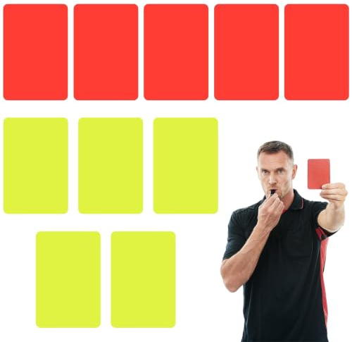 OXDASW Lot de 10 Cartes d'arbitre,Cartes Jaunes et Rouges de Football | cartes de football, cartes d'arbitres professionnelles, carte rouge jaune