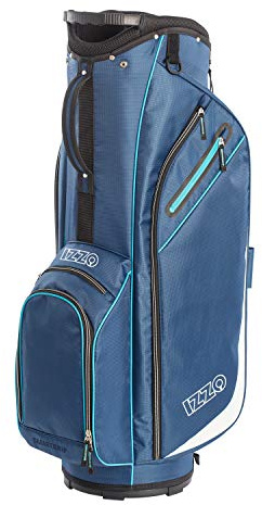 Izzo Golf Izzo Ultra-Lite Cart Golf Bag With Single Strap & Exclusive Features, Navy Blue/Light Blue, 35’’ x 14’’ x 11’’