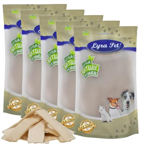 Lyra Pet® 5 kg Kauchips aus Büffelhaut getrocknet - Kausnack für Hunde | Naturbelassener Kauartikel - Zahnreinigendes, proteinhaltiges Leckerli - Knuspriger Kaugenuss - Reich an Nährstoffen