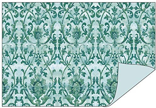 Ideen mit Herz Dekorpapier | beidseitig bedruckt: Dekor & Unifarbe | Din A5 | Faltpapier, Bastelpapier, Dekopapier, Scrapbooking-Papier | 110 g/qm | 50 Stück (Ornamente | mint)